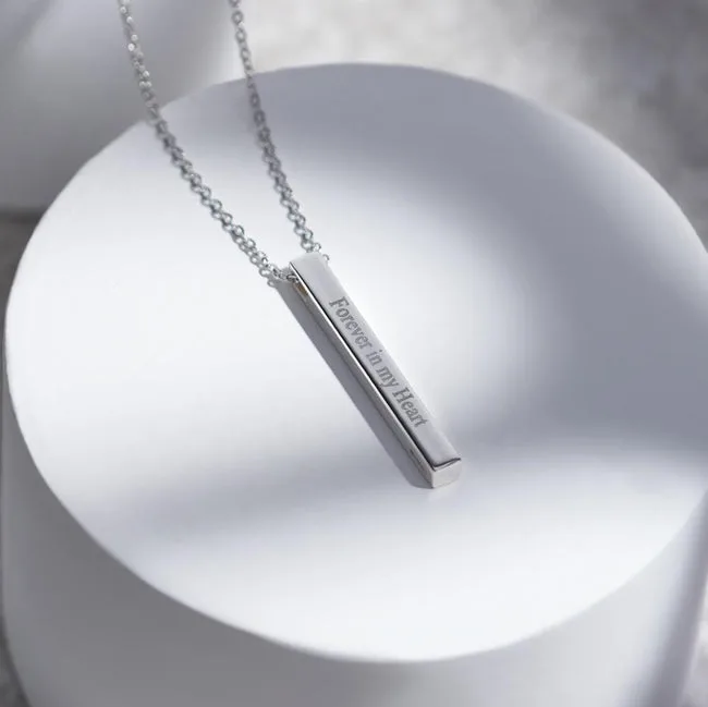 Engraved Long Bar Memorial Standard Engraving Pendant