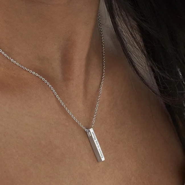 Engraved Short Bar Standard Engraving Memorial Pendant