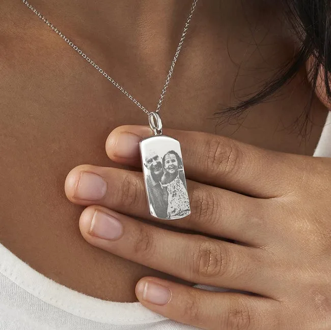 Engraved Tag Photo Engraving Memorial Pendant