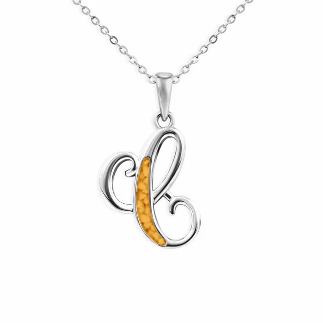 Alphabet Memorial Ashes Pendant - Letter C