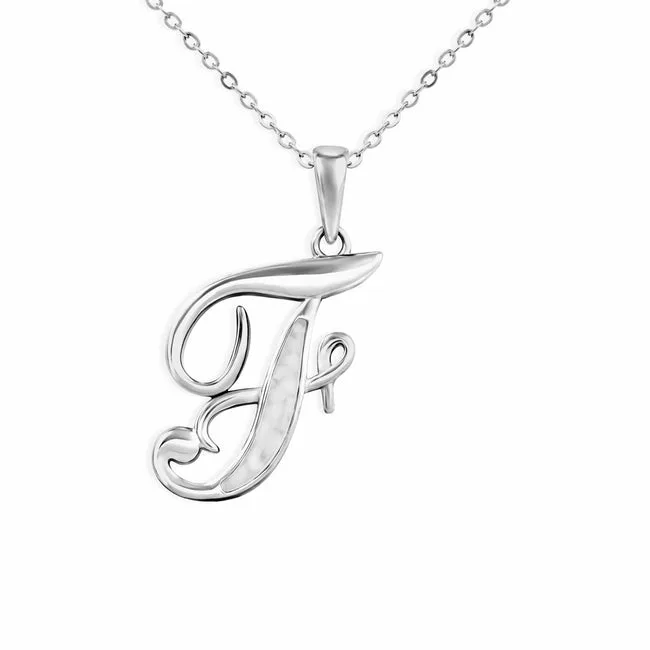 Alphabet Memorial Ashes Pendant - Letter F