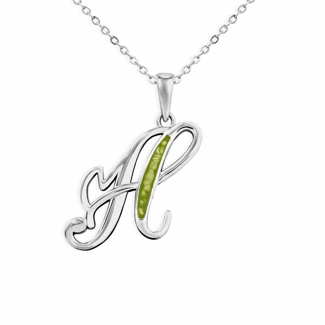 Alphabet Memorial Ashes Pendant - Letter H