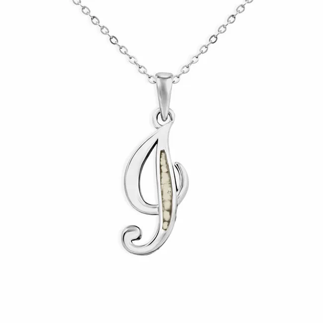 Alphabet Memorial Ashes Pendant - Letter I