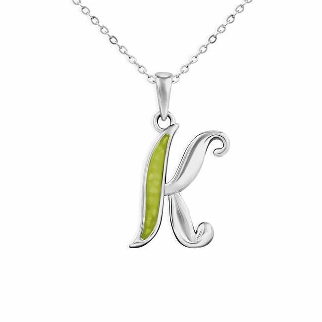 Alphabet Memorial Ashes Pendant - Letter K
