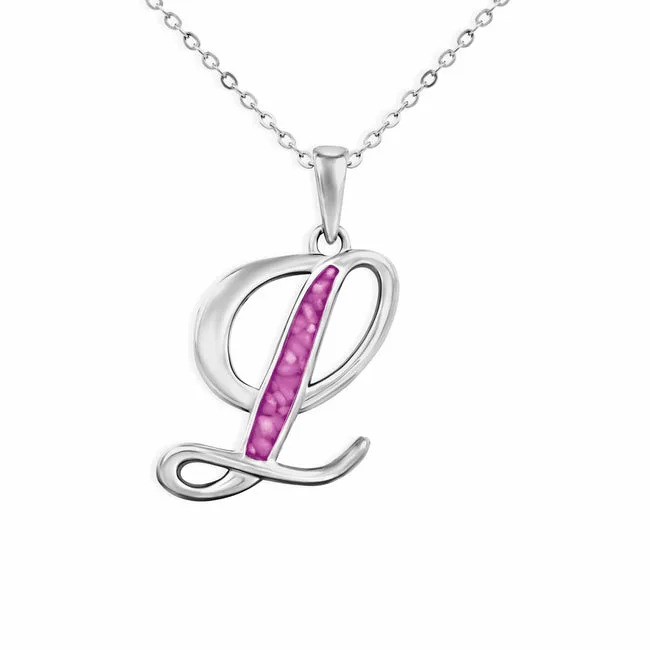 Alphabet Memorial Ashes Pendant - Letter L