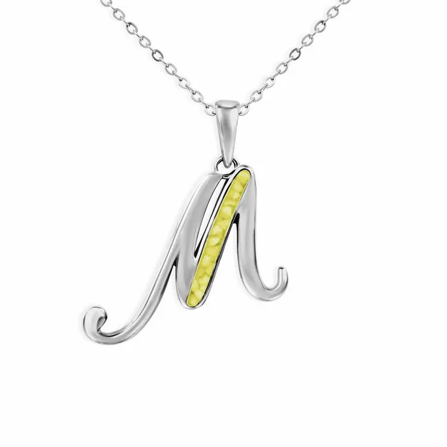 Alphabet Memorial Ashes Pendant - Letter M