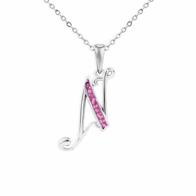 Alphabet Memorial Ashes Pendant - Letter N