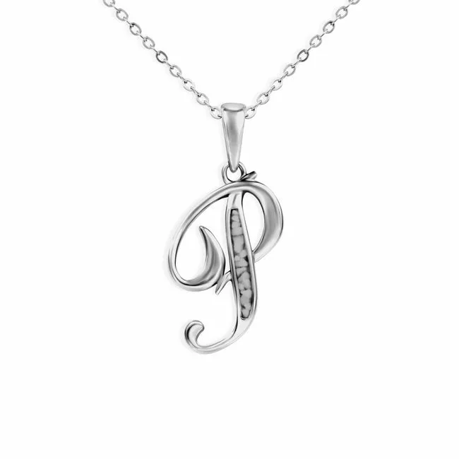 Alphabet Memorial Ashes Pendant - Letter P