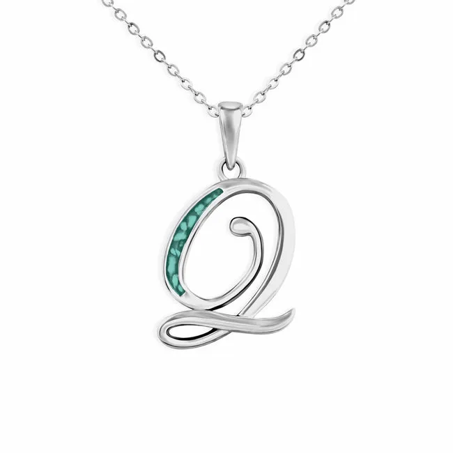 Alphabet Memorial Ashes Pendant - Letter Q