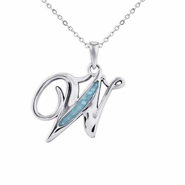 Alphabet Memorial Ashes Pendant - Letter W