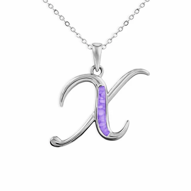 Alphabet Memorial Ashes Pendant - Letter X