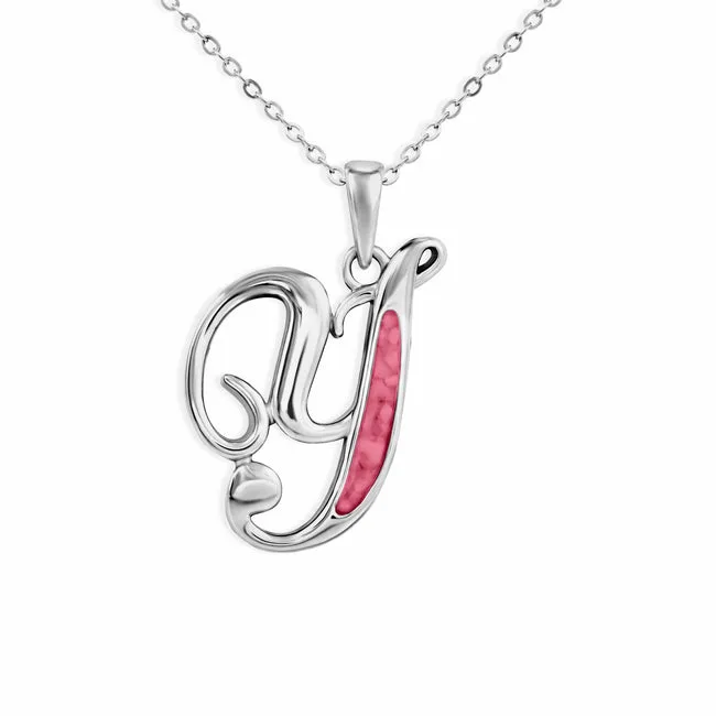 Alphabet Memorial Ashes Pendant - Letter Y