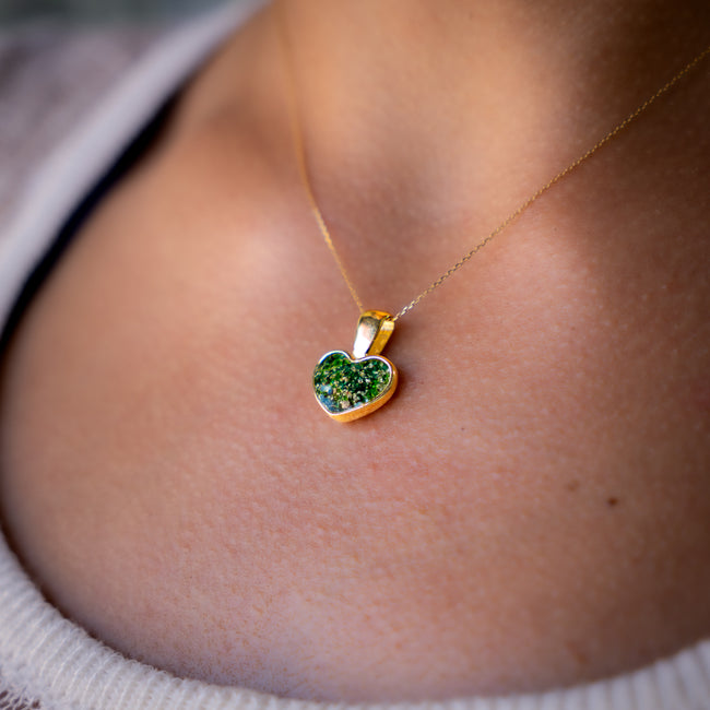 Ashes Necklace - 9ct Gold Heart Pendant