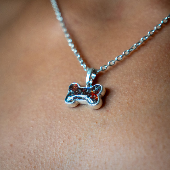 Ashes Necklace - Dog Bone Pendant