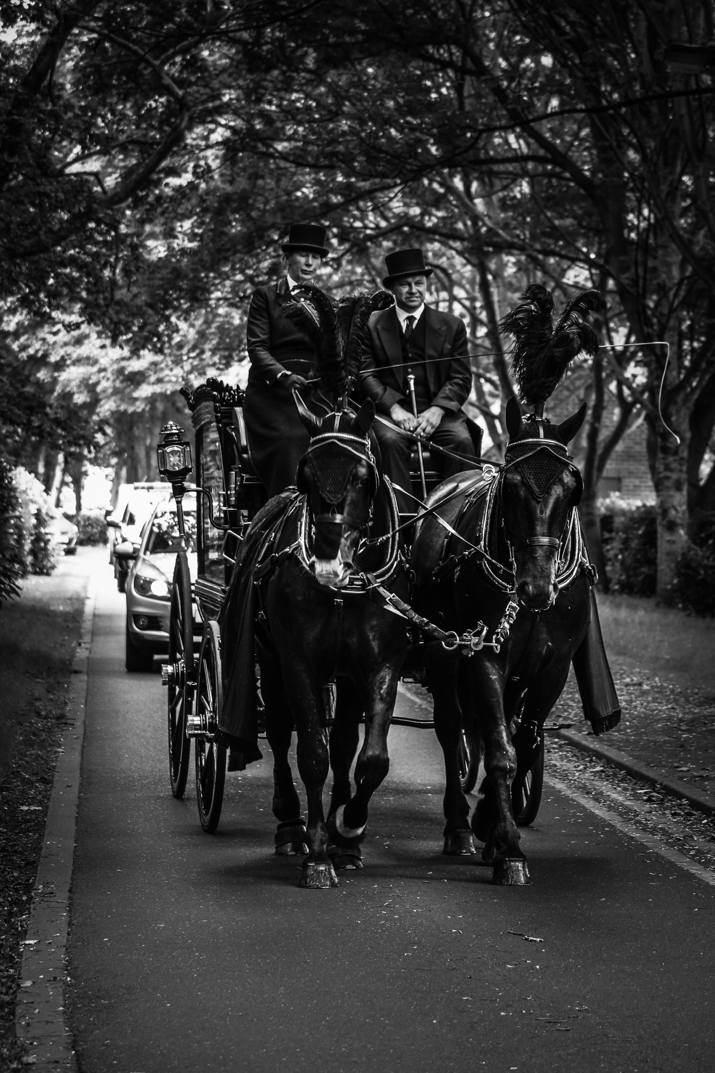 A horse-drawn funeral with K. Dixon Funerals