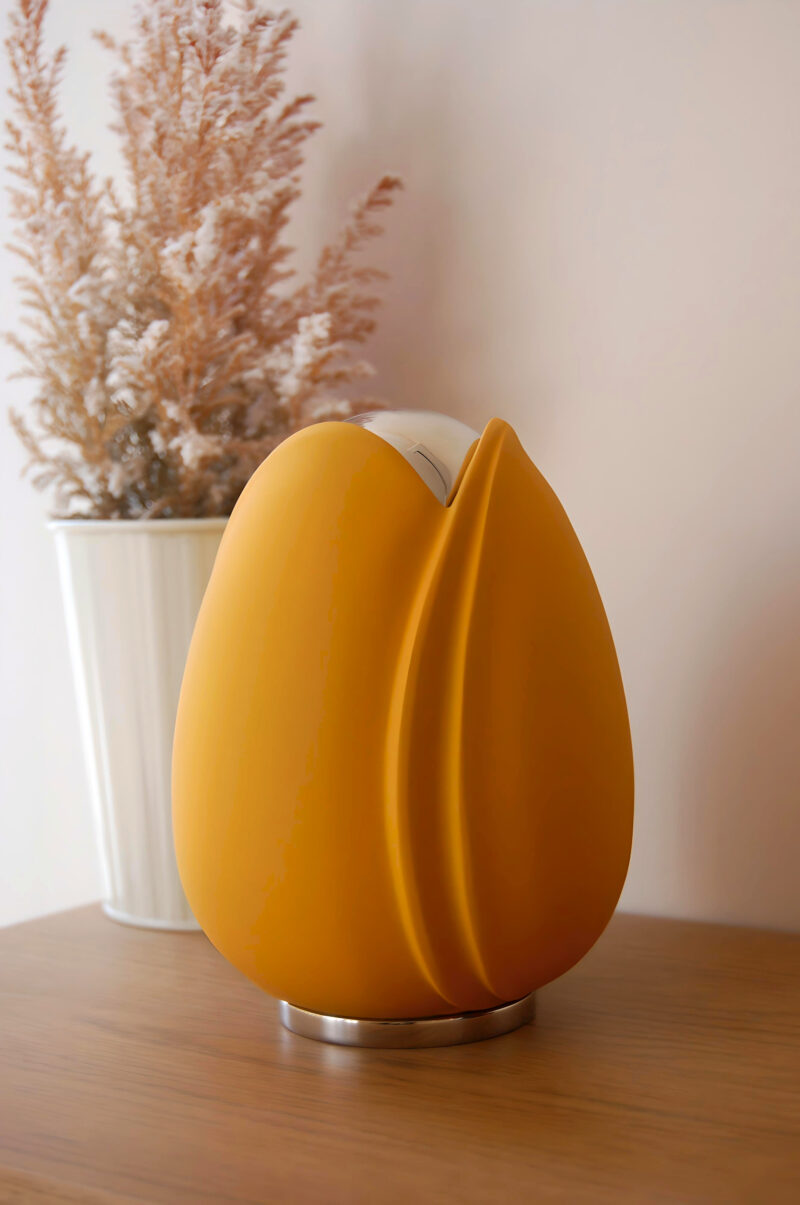 Tulip Standard Adult Urn Yellow & Polished Silver