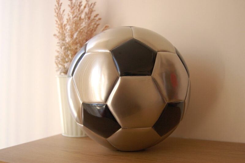 Football Standard Adult Urn Matt Black & Brushed Pewter