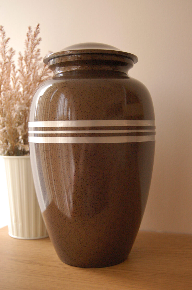 Classic Standard Adult Urn Speckled Auburn & Brushed Pewter