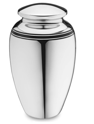 ArtDeco Standard Adult Urn Polished Silver