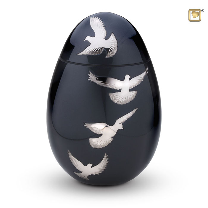 Nirvana Adieu Standard Adult Urn Midnight & Polished Silver
