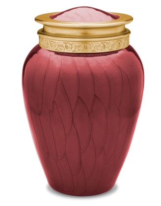 Blessing Standard Adult Urn Pearl Crimson & Brushed Gold