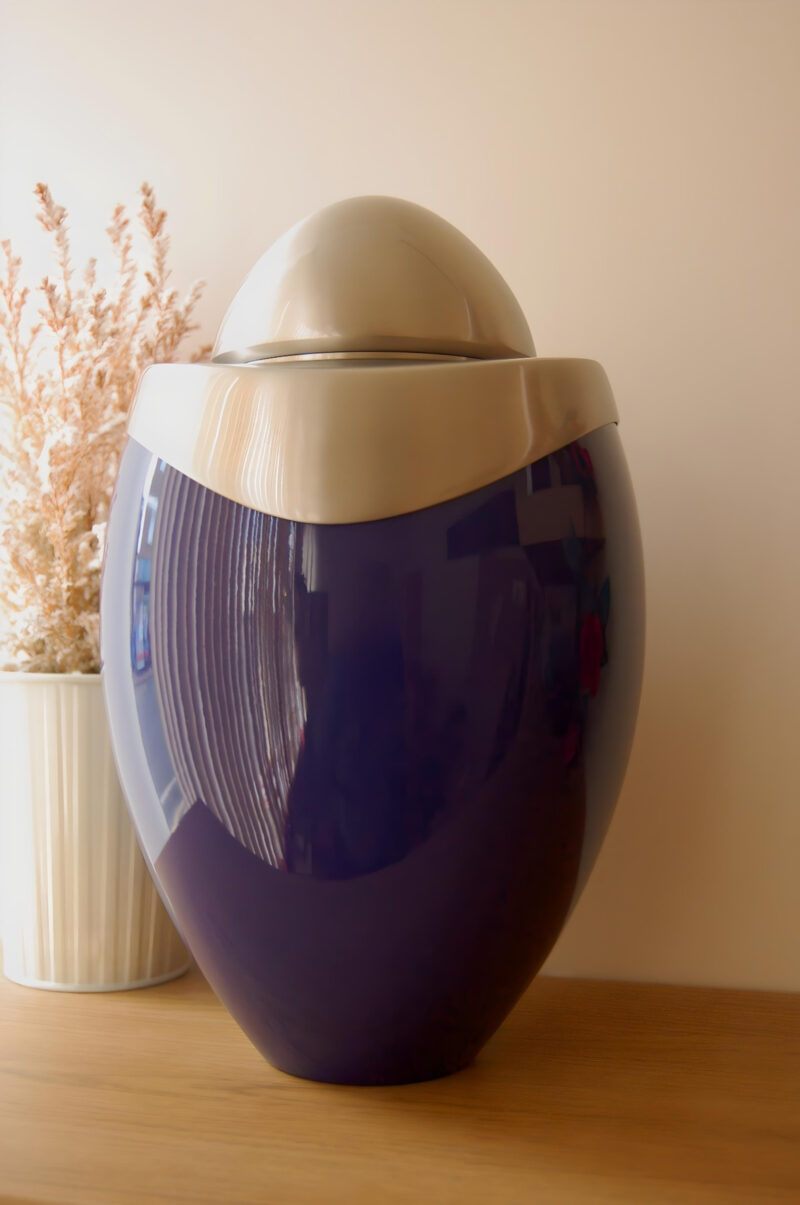 Amore Standard Adult Urn Blue & Brushed Pewter