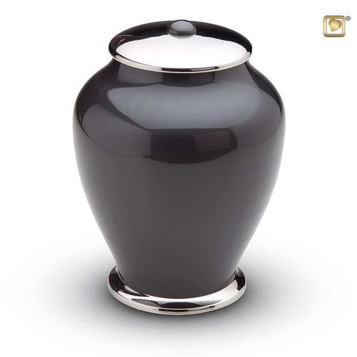 Simplicity Standard Adult Urn Midnight & Polished Silver