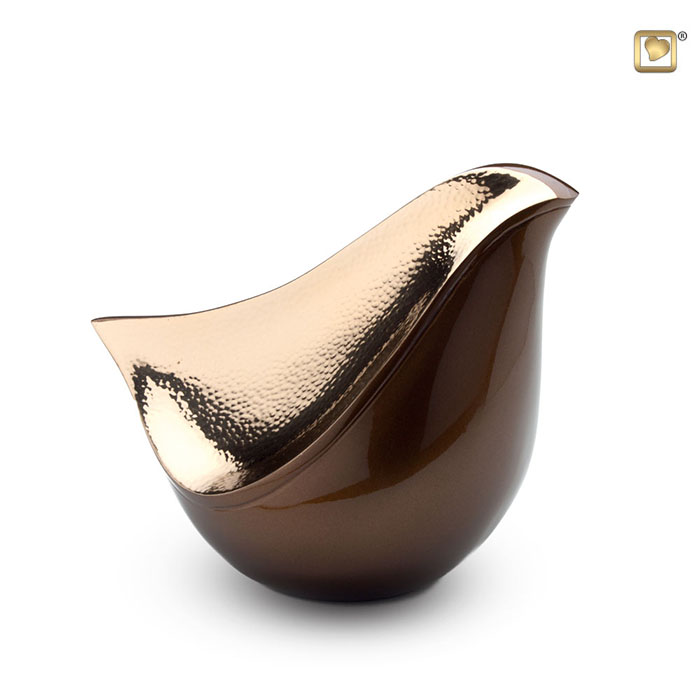 LoveBird Standard Adult Urn Bronze & Hammered Gold