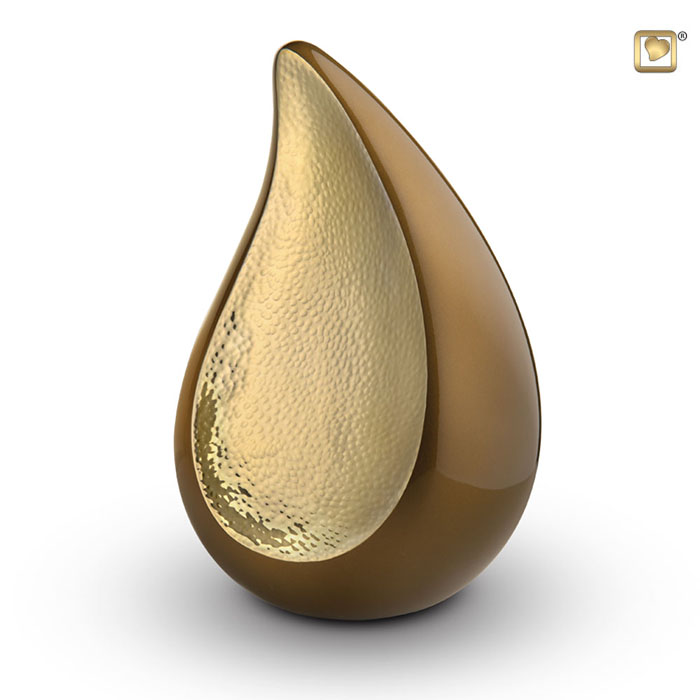 TearDrop Standard Adult Urn Bronze & Hammered Gold
