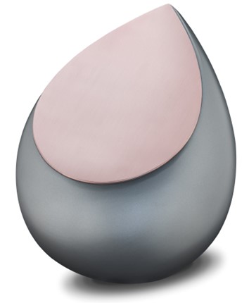 Drop Standard Adult Urn French Grey & Brushed Rose Gold