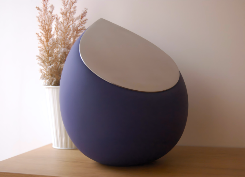 Drop Standard Adult Urn Navy & Brushed Pewter