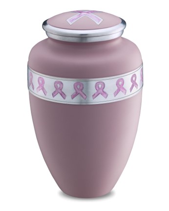 Awareness Standard Adult Urn Pink & Brushed Pewter