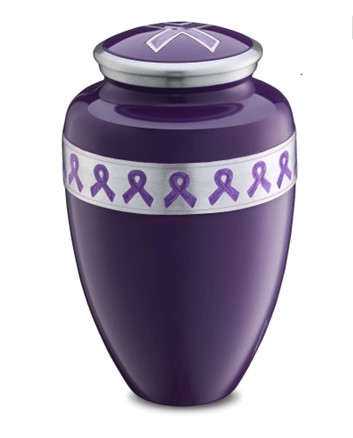 Awareness Standard Adult Urn Purple & Brushed Pewter