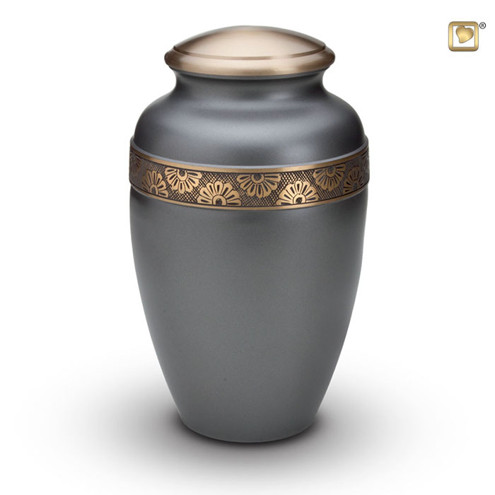 Floral Band Adult urn Slate / Brushed gold