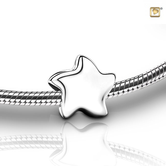 Angelic Star Ashes Bead Polished Silver