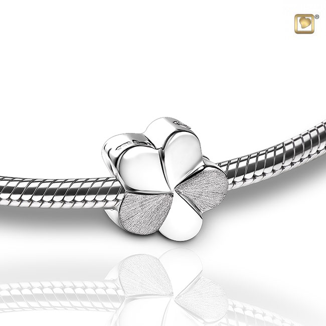 Bloom Ashes Bead Polished & Brushed Silver