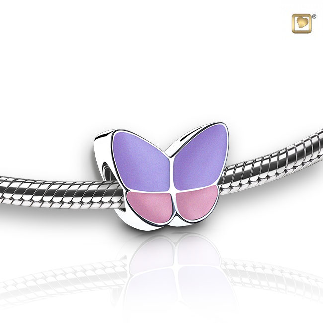 Wings of Hope Ashes Bead Pearl Lavender & Polished Silver