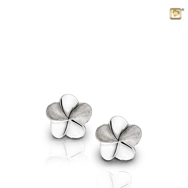 Bloom Stud Earrings Polished & Brushed Silver