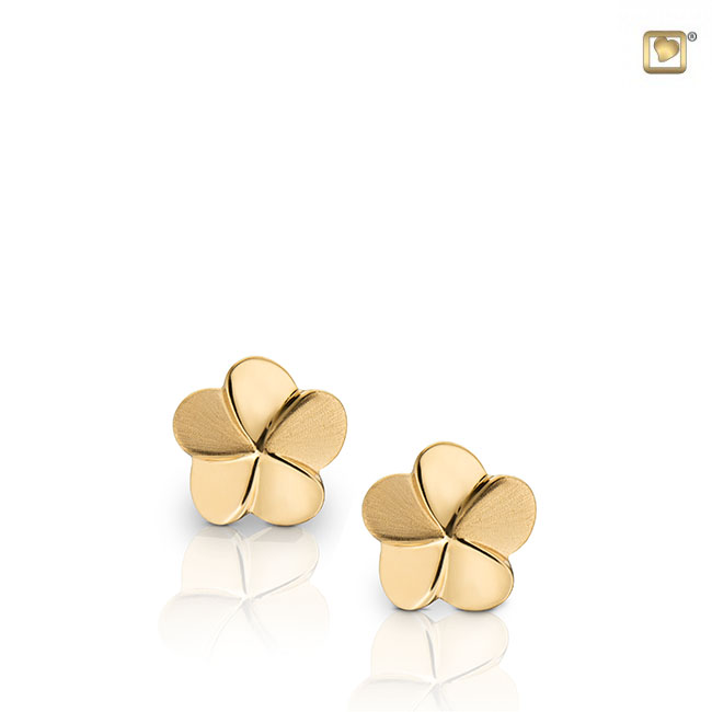 Bloom Stud Earrings Polished & Brushed Gold Vermeil