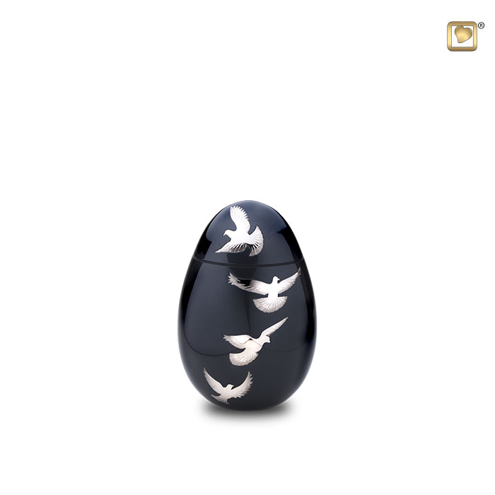 Nirvana Adieu Keepsake Urn Midnight & Polished Silver