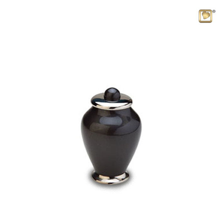 Simplicity Keepsake Urn Midnight & Polished Silver