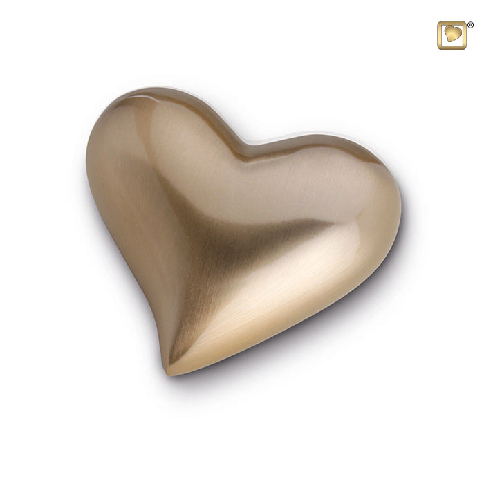 Heart Keepsake Urn Brushed Gold