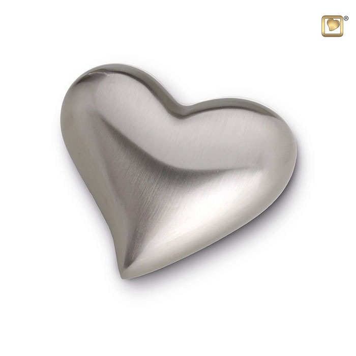 Heart Keepsake Urn Brushed Pewter