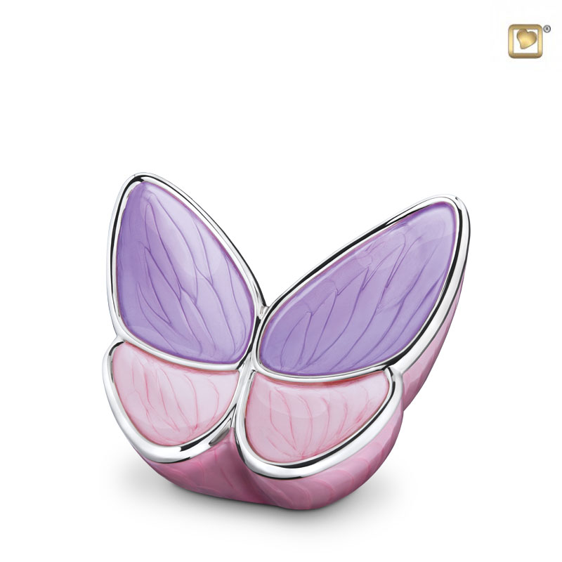 Wings of Hope Medium Urn Pearl Lavender & Polished Silver
