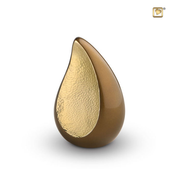 TearDrop Medium Urn Bronze & Hammered Gold