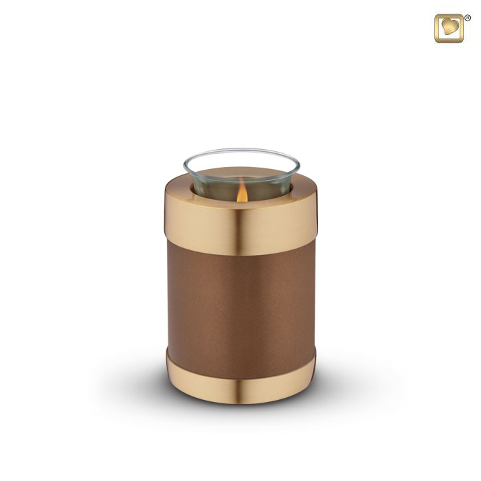 Tealight Urn Bronze & Brushed Gold