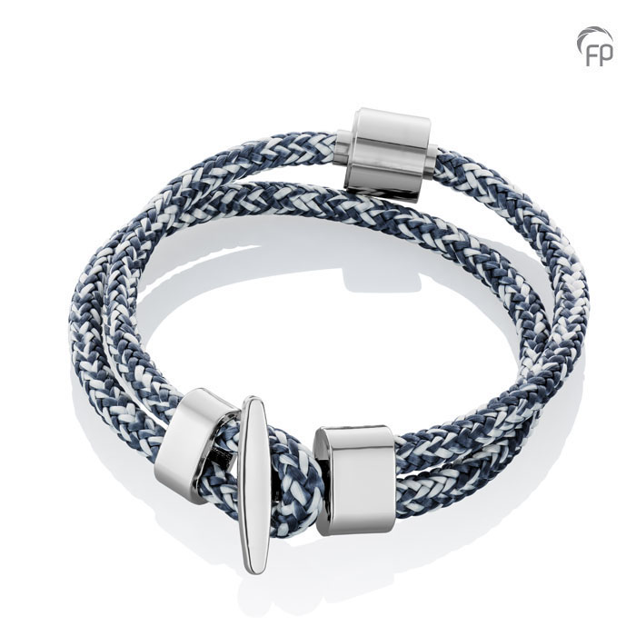 Memento Bracelet (L) Cord Brushed Ashes Bead Black