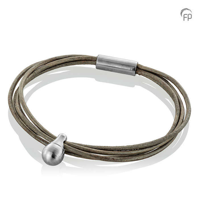 Memento Bracelet (M) Cord Brushed Ashes Bead Goldsand
