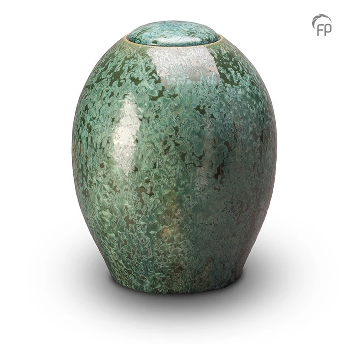 Ceramic urn crystal lacquer