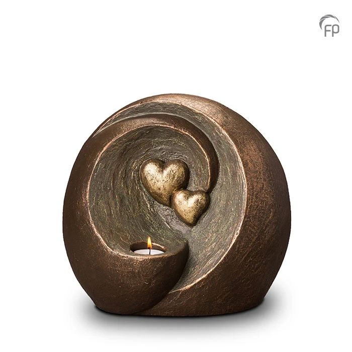 Duo ceramic urn bronze